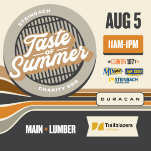 Poster for Taste of Summer charity barbecue for August 5, 11 a.m. to 1 p.m. at Main and Lumber